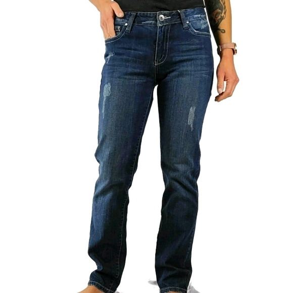 Paper Denim Midrise Jeans Size 28/6x31 Straight Dark Wash - Picture 1 of 4